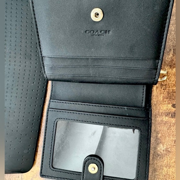 coach Snap Card Case Wallet With Disco Star Print Black Multi - Picture 8 of 8